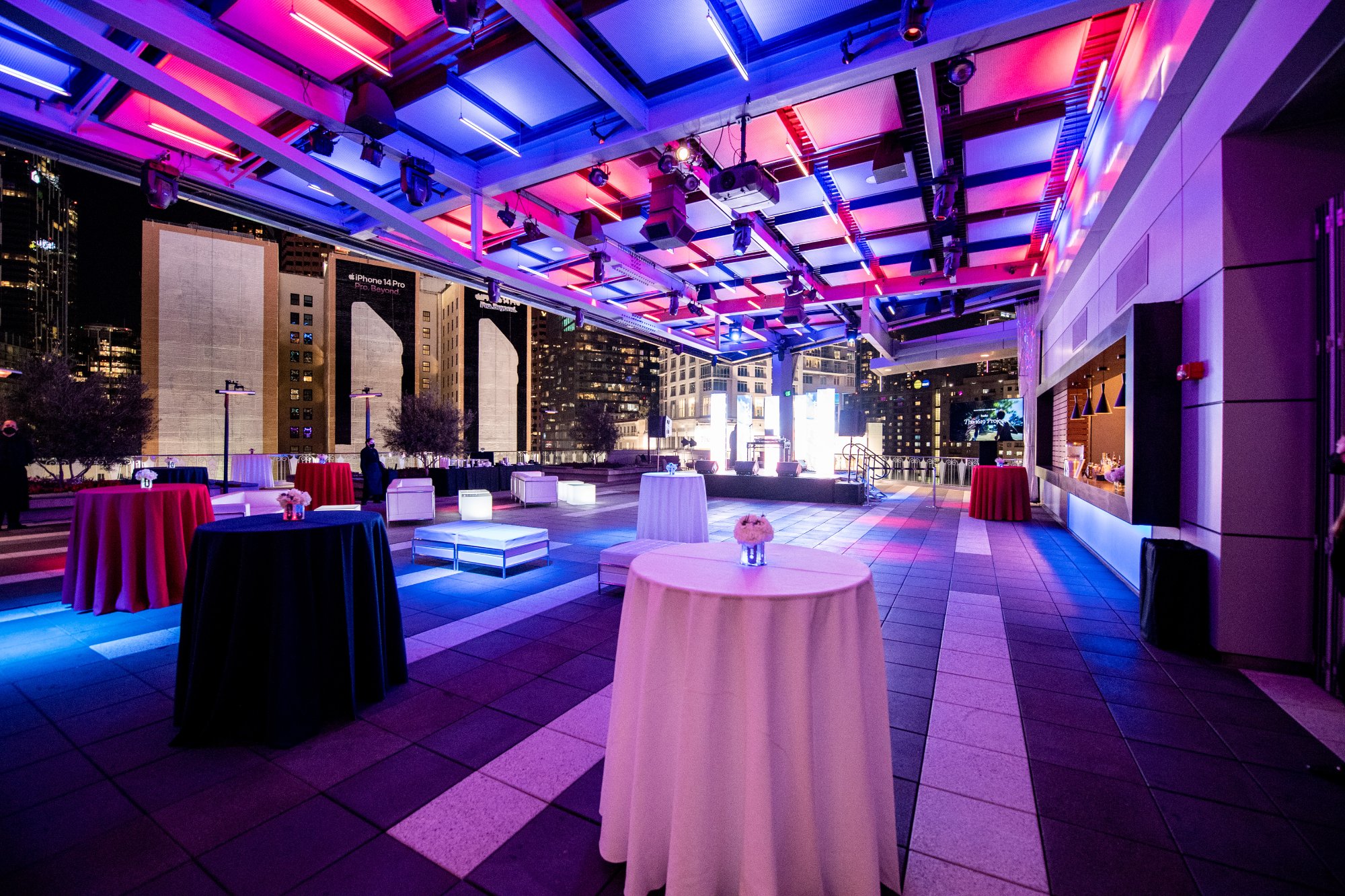 photo of rooftop lounge at Grammy museum