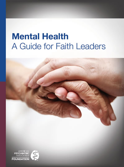 Mental Health A Guide for Faith Leaders Guide Cover page displays two people holding hands in support