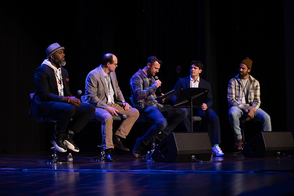 Group of people speaking on stage at Where We Play: Nashville